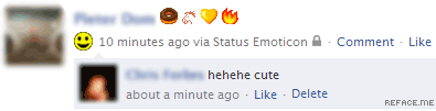 Add emoticons to your status update